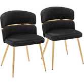 Cinch Dining Chair in Gold & Black Velvet (Set of 2)